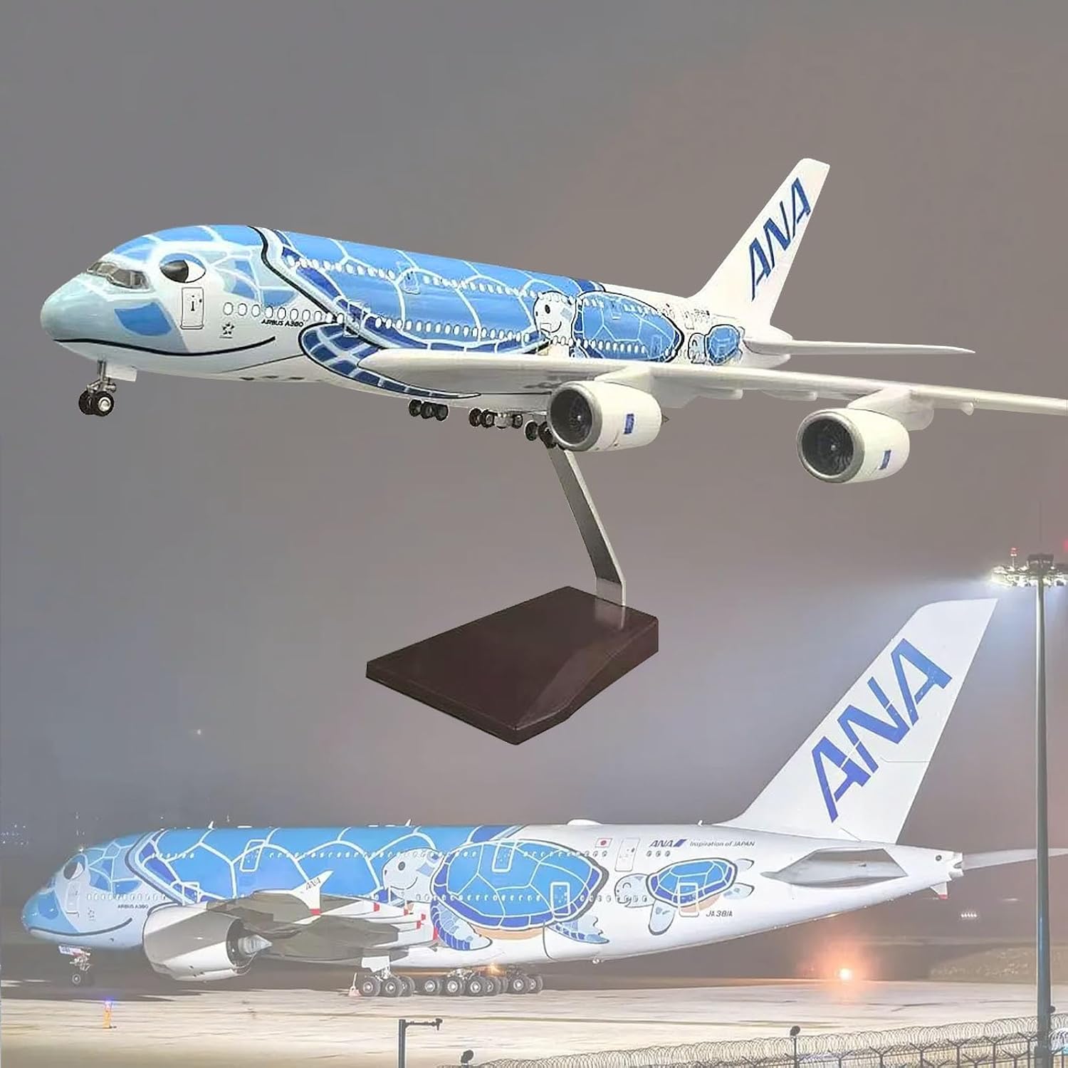 Resin Art Beach - Масштаб 1/160 Самолет A380 Air Japan