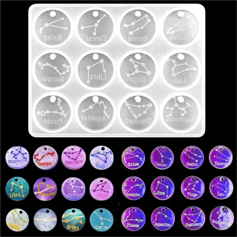 Resin Art Glue - 12 форм для созвездий зодиака, смоляные