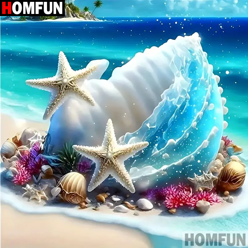 Resin Art Beach - HOMFUN Diy 5d алмазная живопись 