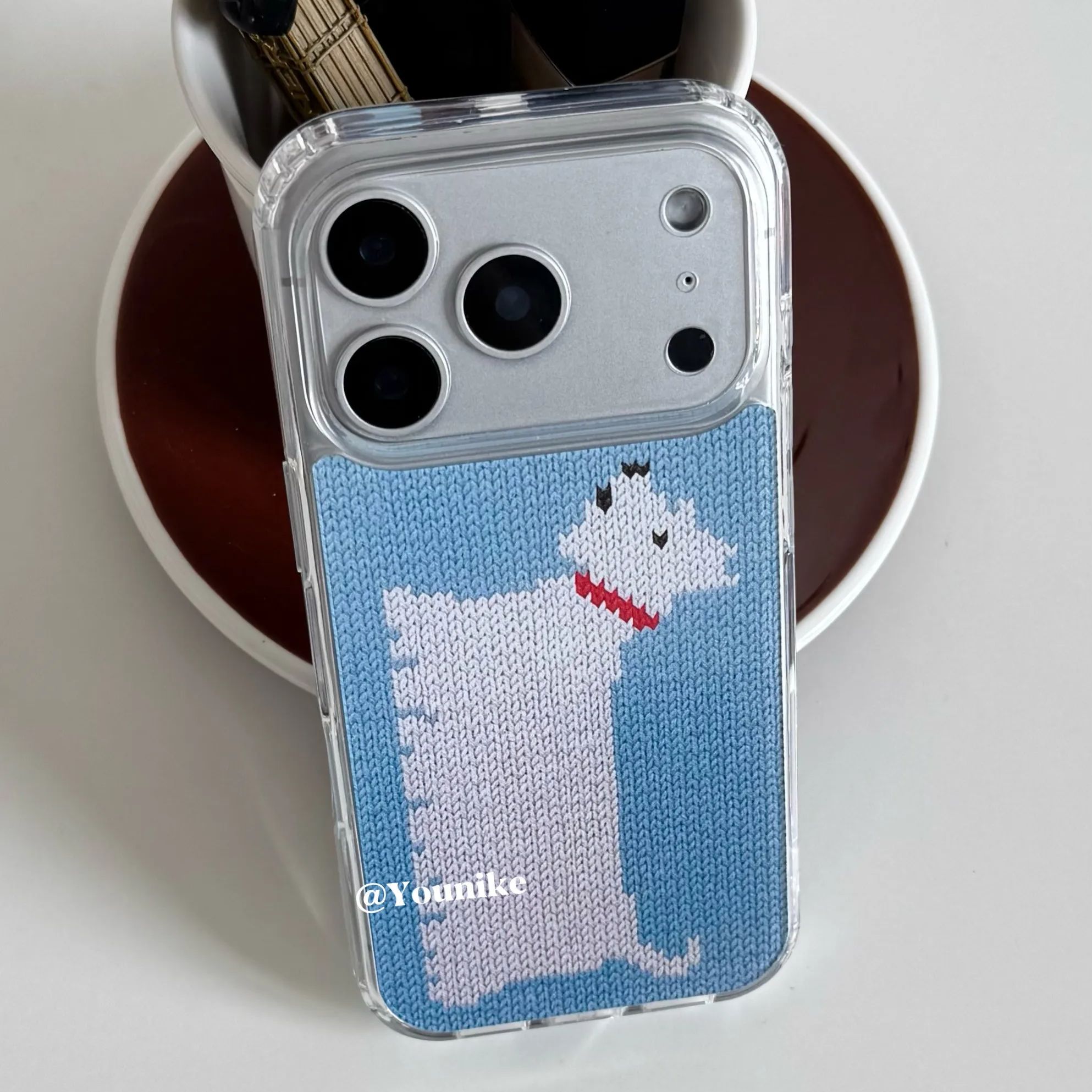 Resin Art Phone Case - Корейский вязаный чехол с принтом в