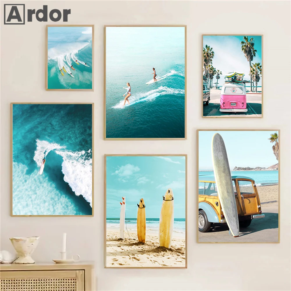 Resin Art Beach - Постер с изображением северного моря, летнего