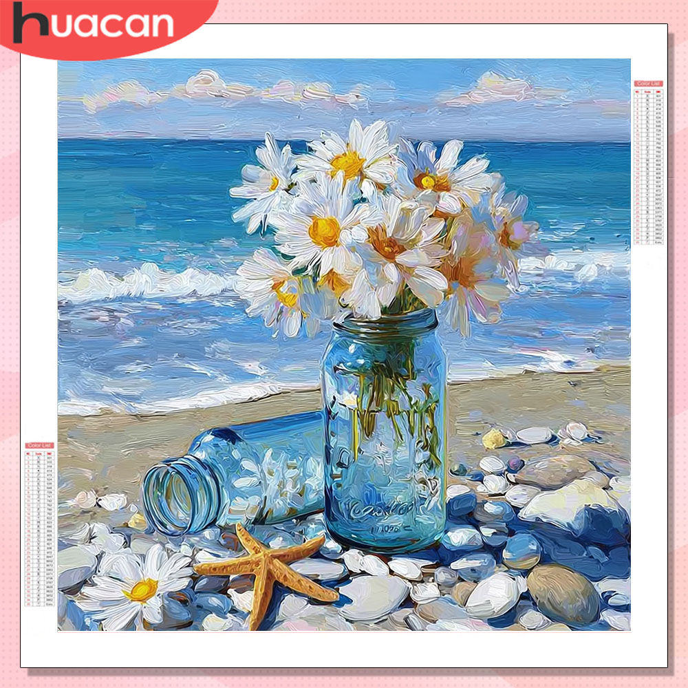 Resin Art Beach - Алмазная мозаика HUACAN: Набор для творчества