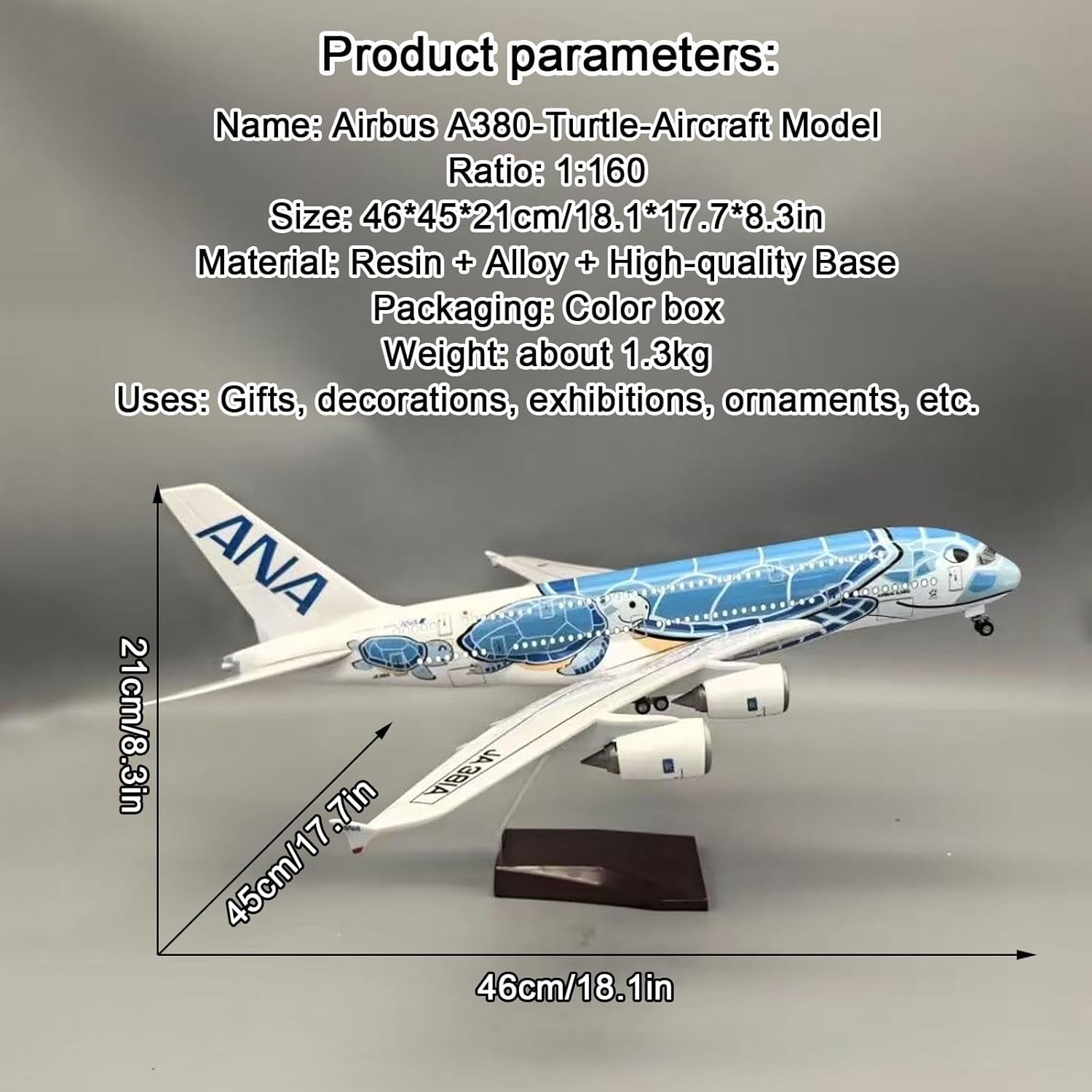 Масштаб 1/160 Самолет A380 Air – обзор и цена Resin Art Beach